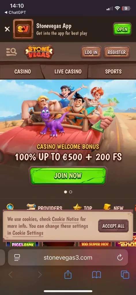 StoneVegas mobil – lobby